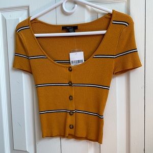 stripped ribbed crop top